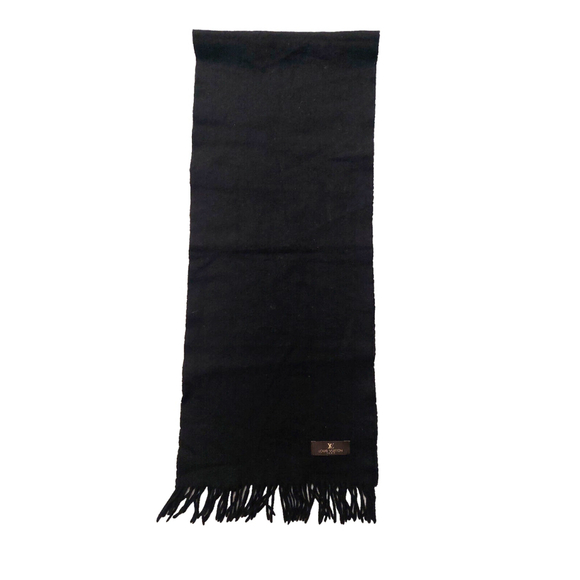 Louis Vuitton LV Black Cashmere Scarf Pre-Owned - Picture 5 of 13